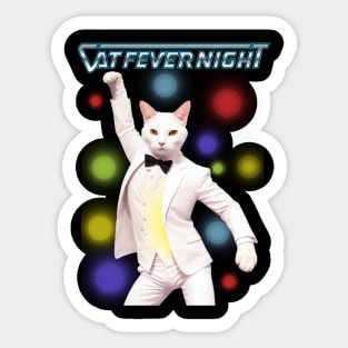 Fiebre de Gato por la Noche Sticker